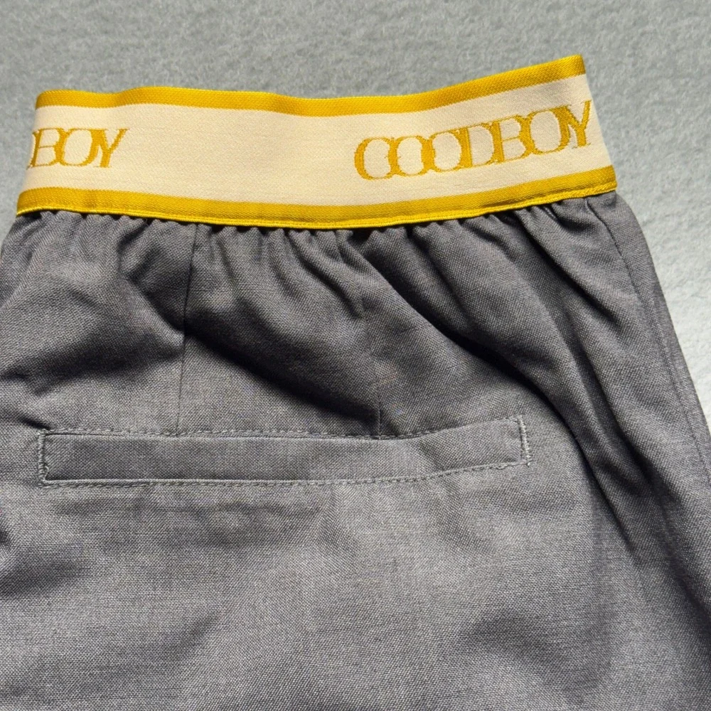Goodboy Limited Collection Grey Wool Trousers Elastic Logo Waist GB-PT34 Size M